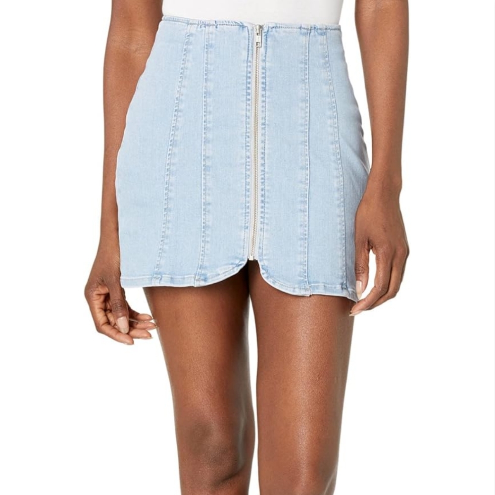 Free People Blue Pencil Mini Skirt Casual